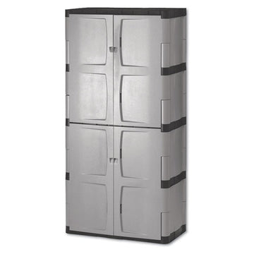 Rubbermaid® Double-door Storage Cabinet - Base-top, 36w X 18d X 72h, Gray-black freeshipping - TVN Wholesale